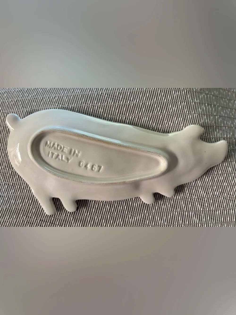 Cute Pink Pig Porcelain Spoon Rest / Trinket Dish. Hand-Painted, made in Italy